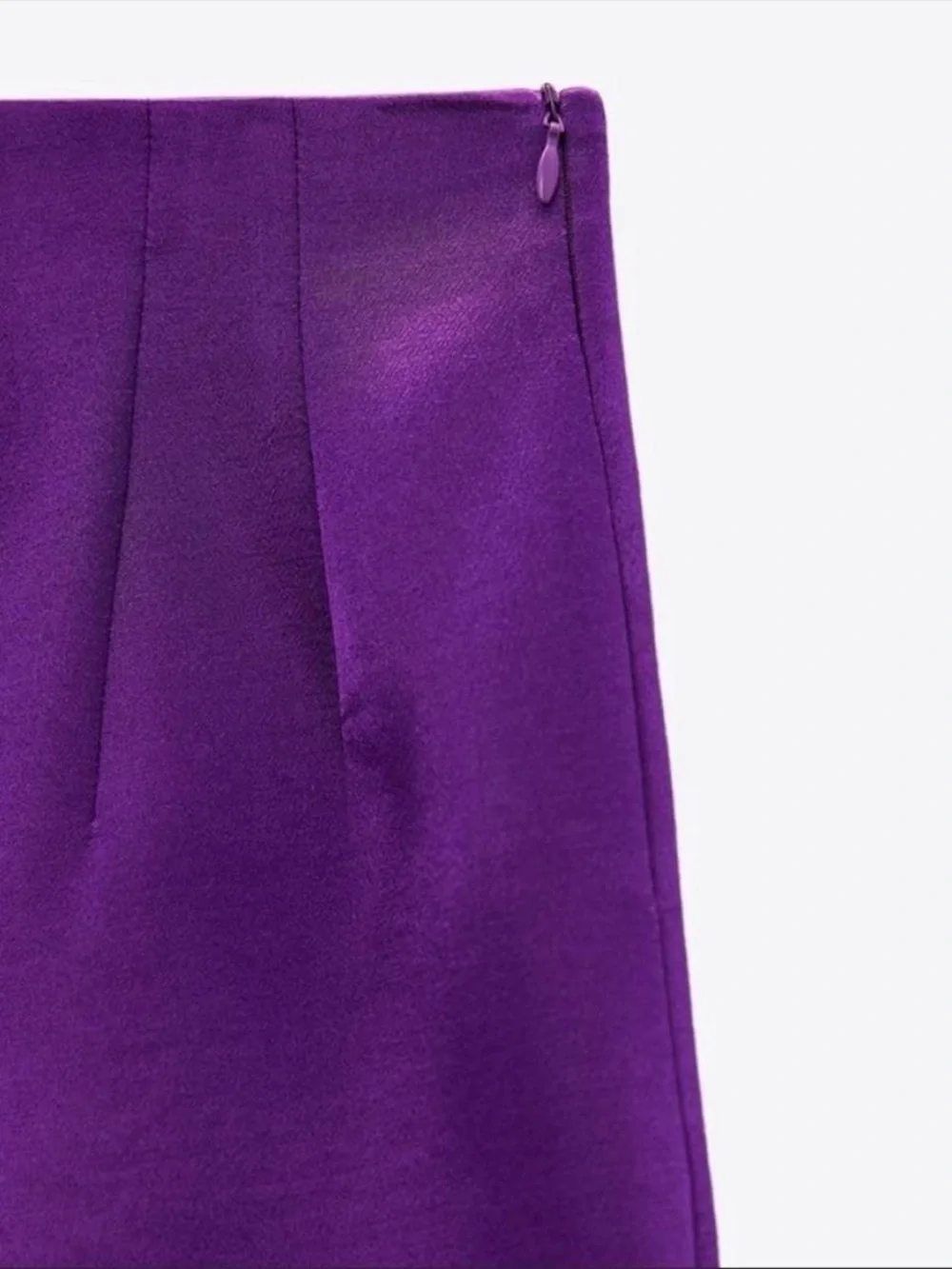 Zara Satin Effect Hi-Rise Mini Skirt Purple